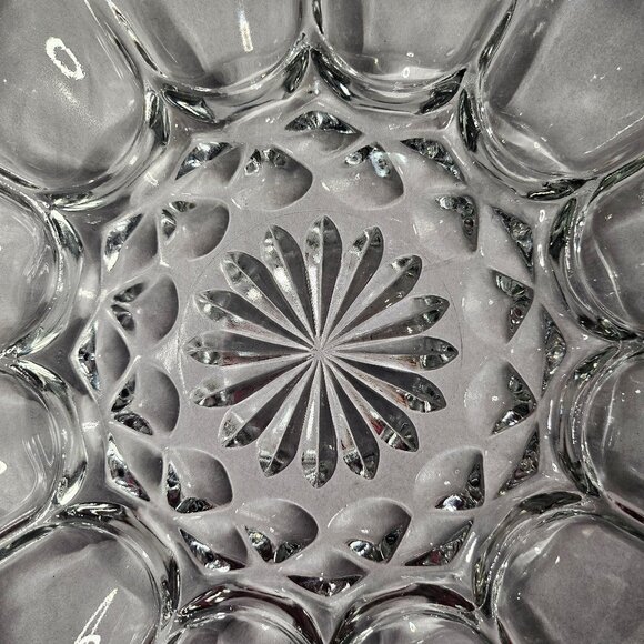 Vintage Clear Anchor Hocking Egg Platter Deviled Egg Plate Excellent Condition - Picture 2 of 8